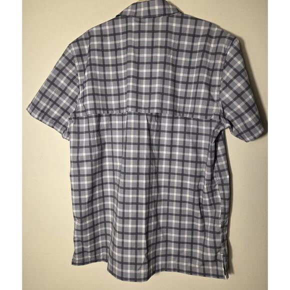 Carhartt Force Sun Defender Mens M Relaxed Fit SS Gray Plaid Shirt Sun Protect - Picture 2 of 9